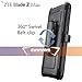 COVRWARE [Iron Tank] case compatible with ZTE Blade Z Max (Z982)/Sequoia, with Built-in [Screen Protector] Heavy Duty Full-Body Holster Armor [Brushed Metal Texture] Case [Belt Clip][Kickstand], Black