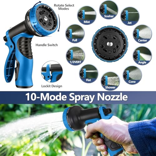 150 ft Flexible Garden Hose - 2026 Upgraded Heavy Duty Water Hoses with 3/4''Solid Fittings,Lightweight,No Kink & Tangle,Puncture Proof Garden Hoses pipe for Yard, Outdoors, Rv