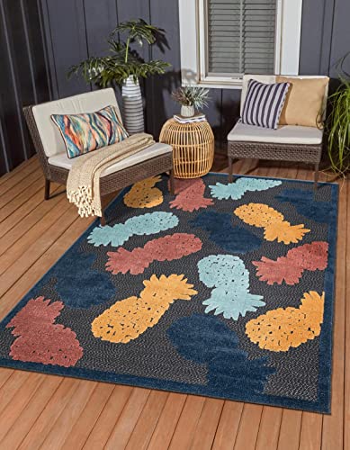 Unique Loom Belize Outdoor Collection Area Rug - Turneffe (9' x 12' 2" Rectangl…