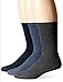 DOCKERS Men's 3 Pairs Enhanced and Soft Feel Cushion Crew Socks, Navy Assorted, Shoe Size: 6-12