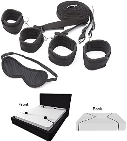 HeyFun Bed Restraints + Eye Mask Set Under Bed Straps Adjustable Exercise Bands
