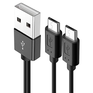 【クリックで詳細表示】WEUTOP microUSB - microUSB 二股充電ケーブル 2台同時に充電 2.0A急速充電対応 (ブラック)