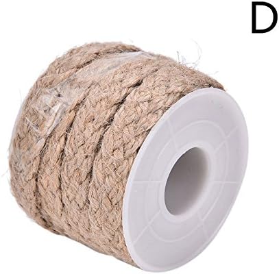 Elegant4beauty 5M Natural Hessian Jute Twine Rope Burlap Ribbon for Arts and Crafts and Gardening Applications&amp; Wedding Party Decor&amp;Industrial Packing