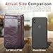 Hengwin Leather Cell Phone Belt Case Holster with Belt Clip Loop Carrying Pouch Holder + Keyring