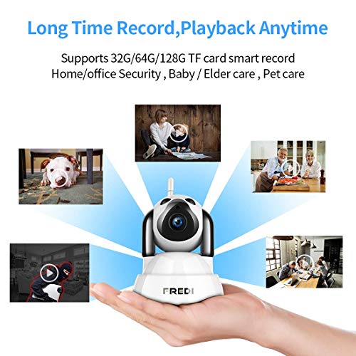 FREDI Baby Monitor,Pet Camera- Wireless Security Camera with Night Vision/Two Way Audio/PTZ/Motion Detection,2.4G WiFi IP Camera Indoor Surveillance Camera for Nanny/Pet/Dog Camera with Phone APP