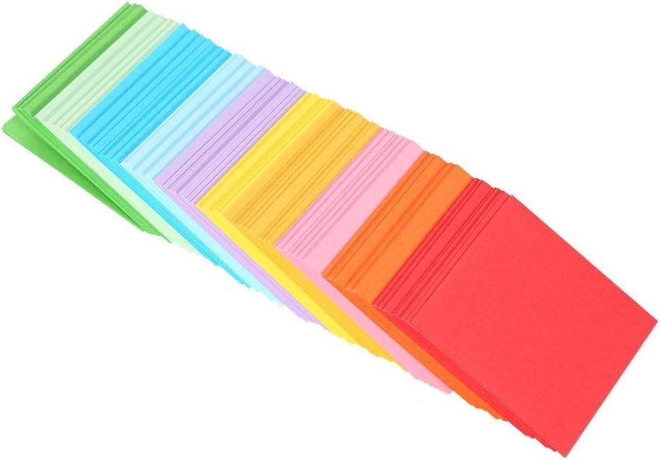 520 Pcs Origami Paper Projects Origami Colorful Easy Folding Paper with 10 Colors Square Double Sided for Kids Beginners Trainning and School Craft Lessons
