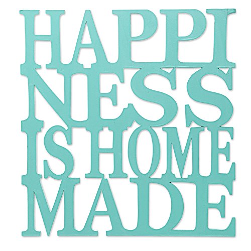 NOVICA Blue Wood Beach Cottage Inspirational Quote Wall Mural Happiness Is Homemade In Aqua NOVICA Blue Wood Beach Cottage Inspirational Quote Wall Mural Happiness Is Homemade In Aqua