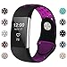 iGK Silicone Replacement Bands Compatible for Fitbit Charge 2, Adjustable Breathable Sport Strap Smartwatch Fitness Wristband with Air Holes Black Plum Small