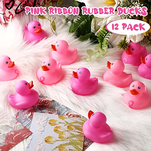 2 Inch Pink Rubber Ducks Pink Ribbon Bath Ducks Pink Party Breast