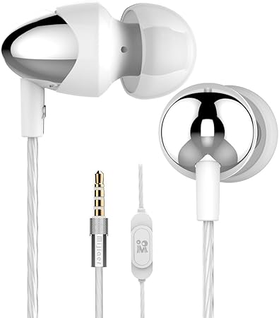Amazon Co Jp 高音質 イヤホン マイク付き 有線 重低音 イヤフォン Mijiaer M カナル型 漏れ防止 ハンズフリー通話 かわいい シルバー 家電 カメラ
