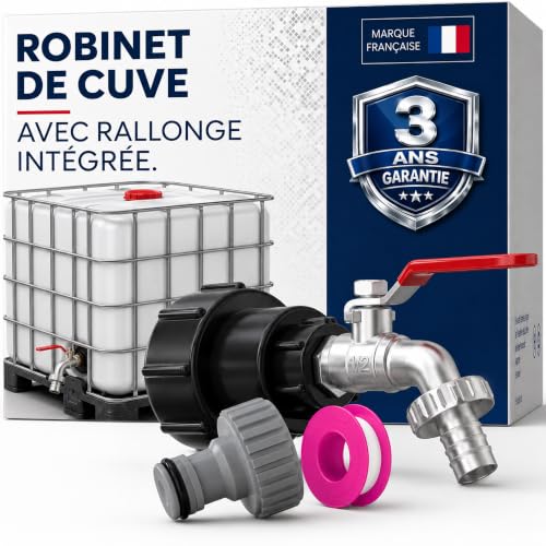 "1000L 1/2 S60X6 IBC- Integrated extension, tank connection 1000 liters, designed and specially adapted for the use of IBC tanks in France, tank cap 1000l, tank connection 1000 liters,