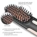 Hair Straightener Brush Fast Heating Hot Hair Straightening Brush Travel Size Ceramic Heated Beard Straightener Brush Anti-Scald Auto-Off Dual Voltage Portable Frizz-Free Electric Straightening Comb