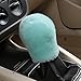 Dotesy Genuine Sheepskin Auto Gear Shift Knob Cover Handbrake Cover Set - Soft Fluffy Pure Wool Car Interior Gear Shift Parking Break Cover Protector Sleeve, Mint Green