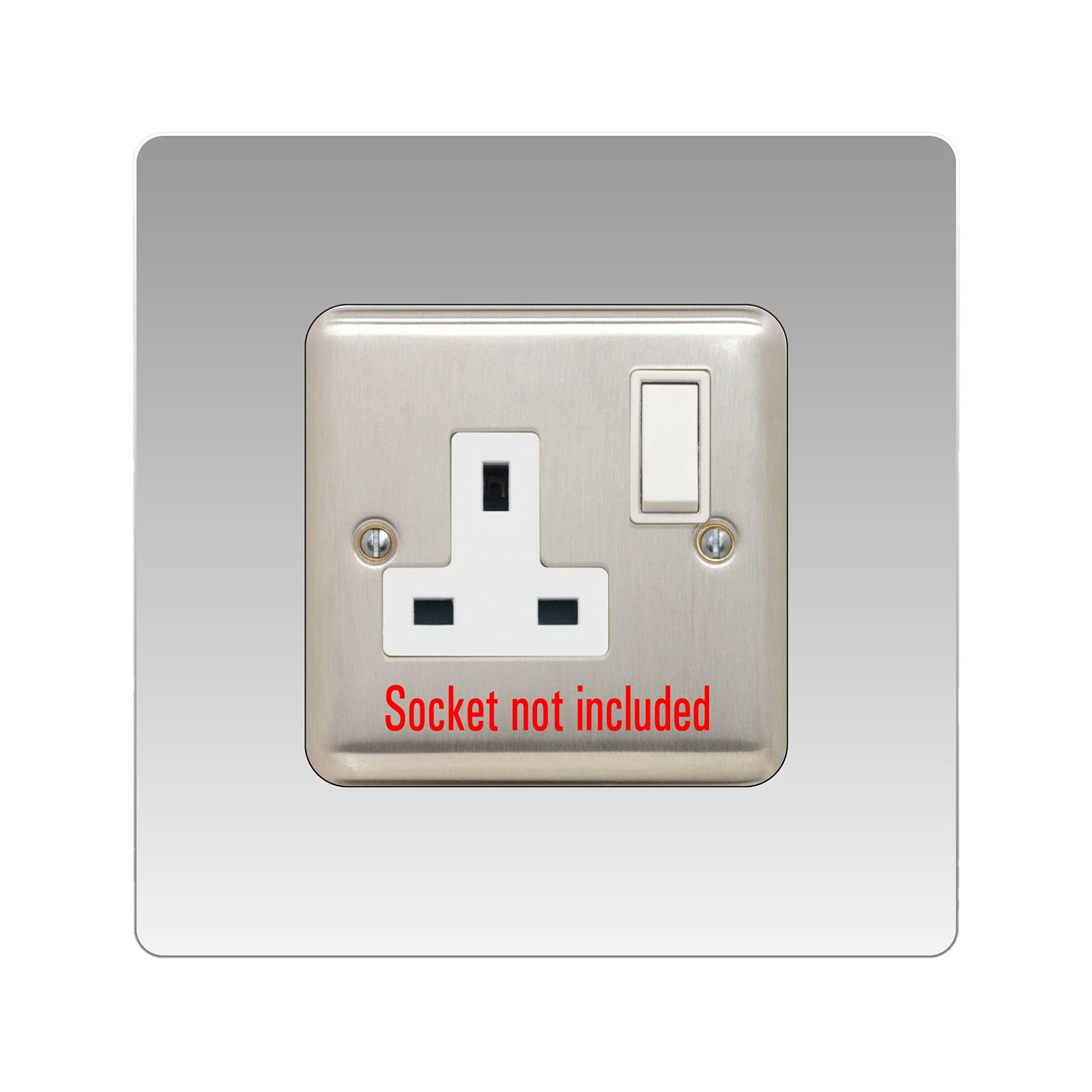 Single Socket Surround | Square | Acrylic Back Panel or Finger Plate | Light Switch Plug (Clear)