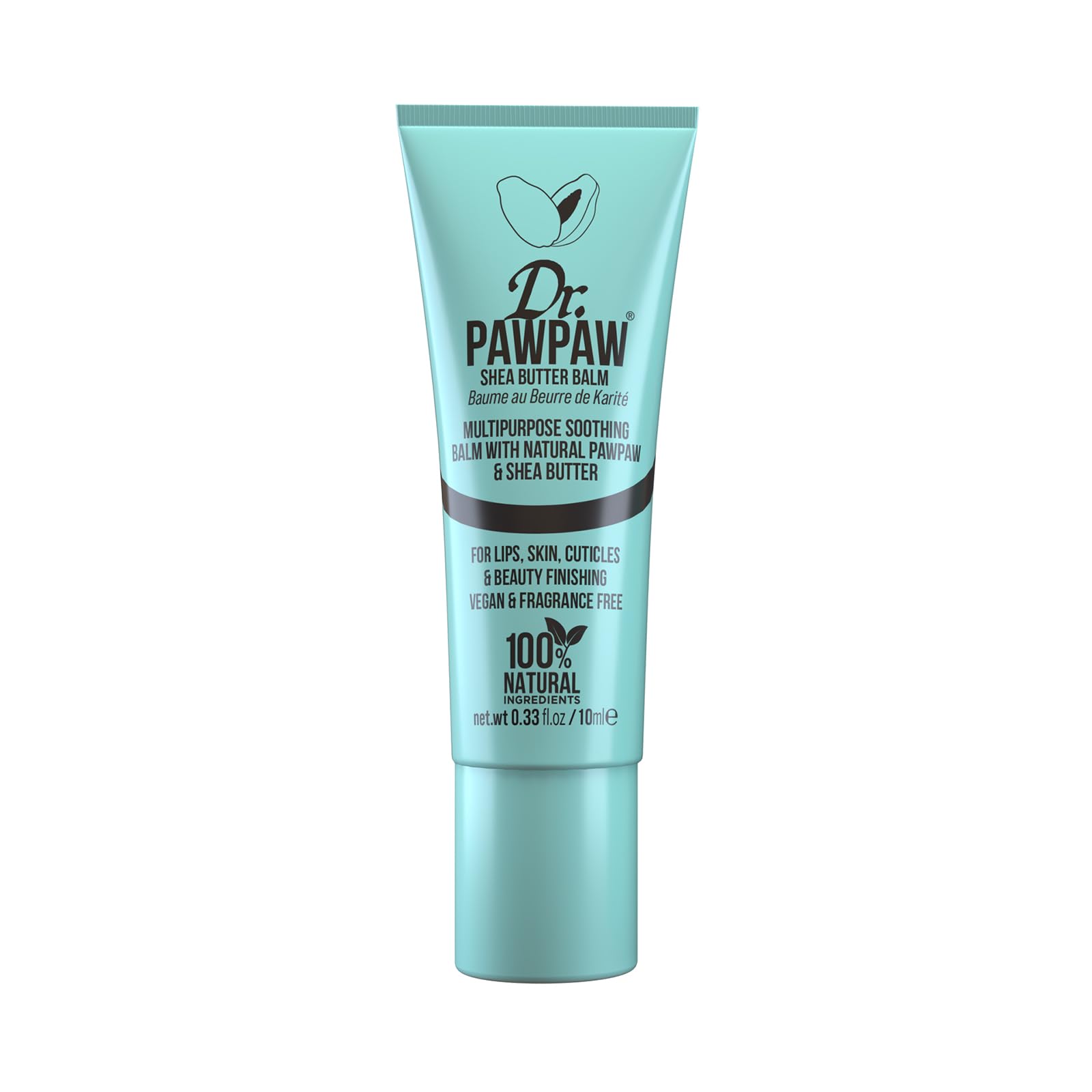 Dr.PAWPAW Shea Butter, Multi-Purpose Natural No Fragrance Balm for Hydrating Lips, Skin, Hair, Cuticles, Nails & Beauty Finishing (10 ml)
