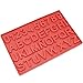 Freshware 37-Cavity Alphabet and Number Shaped Silicone Mold for Birthday Candle, Candy, and More,Red