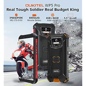 4G Rugged Telefono OUKITEL WP5 PRO, Batteria da 8000 mAh, Android 10 Smartphone Antiurto IP68, Luce Flash a 4 LED, Helio… - immagine 3