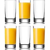 BOHEM'S Small Juice Glasses, Mini Clear Glass Cups Tumblers, 5.1 Oz, Drinking Glassware for Orange Juice, Water, Milk, Coffee, Perfect for Tasting and Small Portions, Set of 6,