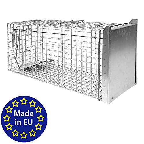 Tierfalle Lebendfalle Marderfalle Katzenfalle Kaninchen Tierfalle Kastenfalle Drahtfalle Waschbärfalle Falle Fuchs Wiesel 105 x 34 x 42 cm Stable Petigi – Bild 3