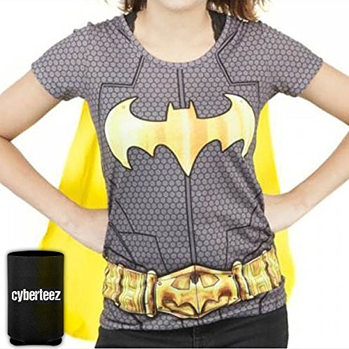 BATGIRL Sublimated Costume T-Shirt w/ Cape Women's Batman + Coolie (S-2XL)