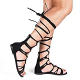Dream Pairs Women's RAIL Knee High Gladiator Flat Sandals