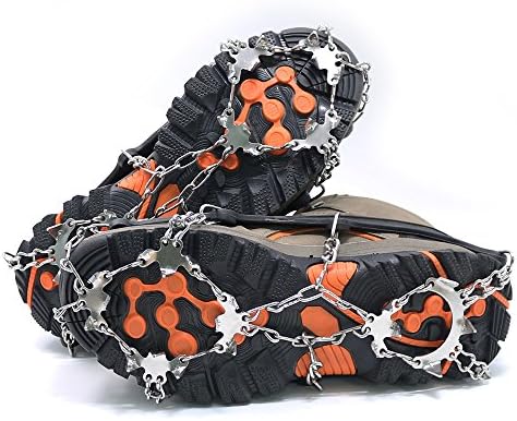Micro spikes Footwear Ice Traction System Safe Protect for Walking, Jogging, or Hiking on Snow and Ice (Black, M Size)