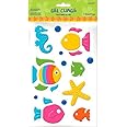 Sun-Sational Summer Luau Party Assorted Fish and Sea Creatures Gel Cling Sticker Decoration, Rubber, 9" x 6" (Pkg. Size)