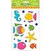 Sun-Sational Summer Luau Party Assorted Fish and Sea Creatures Gel Cling Sticker Decoration, Rubber, 9