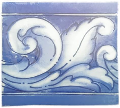 Ceramic Tile Ocean Waves 13x13 cm, 4 ct (Blue)