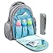 Swish Baby Diaper Bag Backpack w/Insulated Pockets and Stroller Strap - Large Waterproof Multi-Function Travel Organizer - Changing Pad, Bottle Holder and Pacifier Clip Included (Grey Marl)