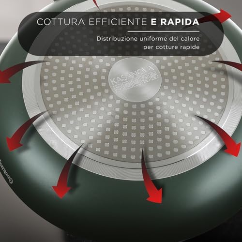 Frigideira de 24 cm com inscrição e tampa de Terapia de Cozinha