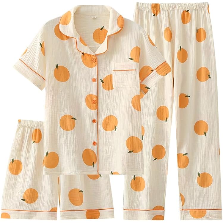 LUBOT 100% Cotton Pajama Set For Women – Soft Short Sleeve PJs With Pocket & Drawstring Shorts (Berry, X-Large)