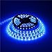 ALITOVE 16.4ft 300 LEDs 5050 SMD Blue LED Flexible Strip ribbon Light 5M/roll Waterproof IP65 DC 12V Black PCB for Home Garden Commercial Area and Festival Decoration Lighting