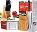 Utopia Kitchen Stainless Steel Knife Block Set 13 Piece Set - Rubber Wood Block