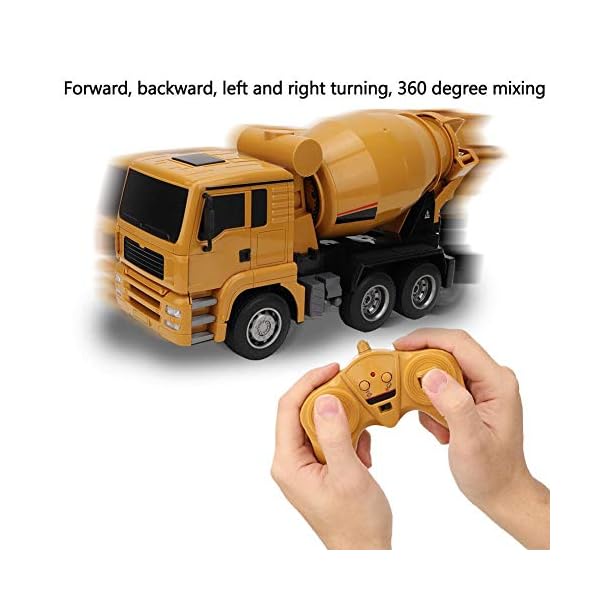 Dilwe RC Mixer Car, 1/18 6 Kanal Cement Truck BAU Spielzeug Licht ferngesteuertes Fahrzeug für Kinder – Bild 5