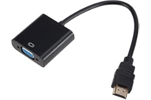 HDMI to VGA, Gold-Plated HDMI to VGA Adapter (Male to Female) for Computer, Desktop, Laptop, PC, Monitor, Projector, HDTV, Ch
