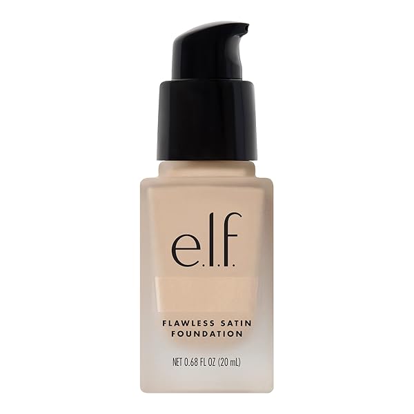 E.L.F. FLAWLESS FINISH FOUNDATION, IMPROVES UNEVEN SKIN TONE, LIGHTWEIGHT, MEDIUM COVERAGE & SEMI-MATTE, VEGAN & CRUELTY-FREE, BEIGE 0.68 FL OZ