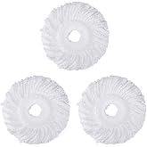 3 Pack Mop Head Replacement Spin Mop Replacement Head Microfiber Spin Mop Refills Easy Cleaning Round Shape Standard Size