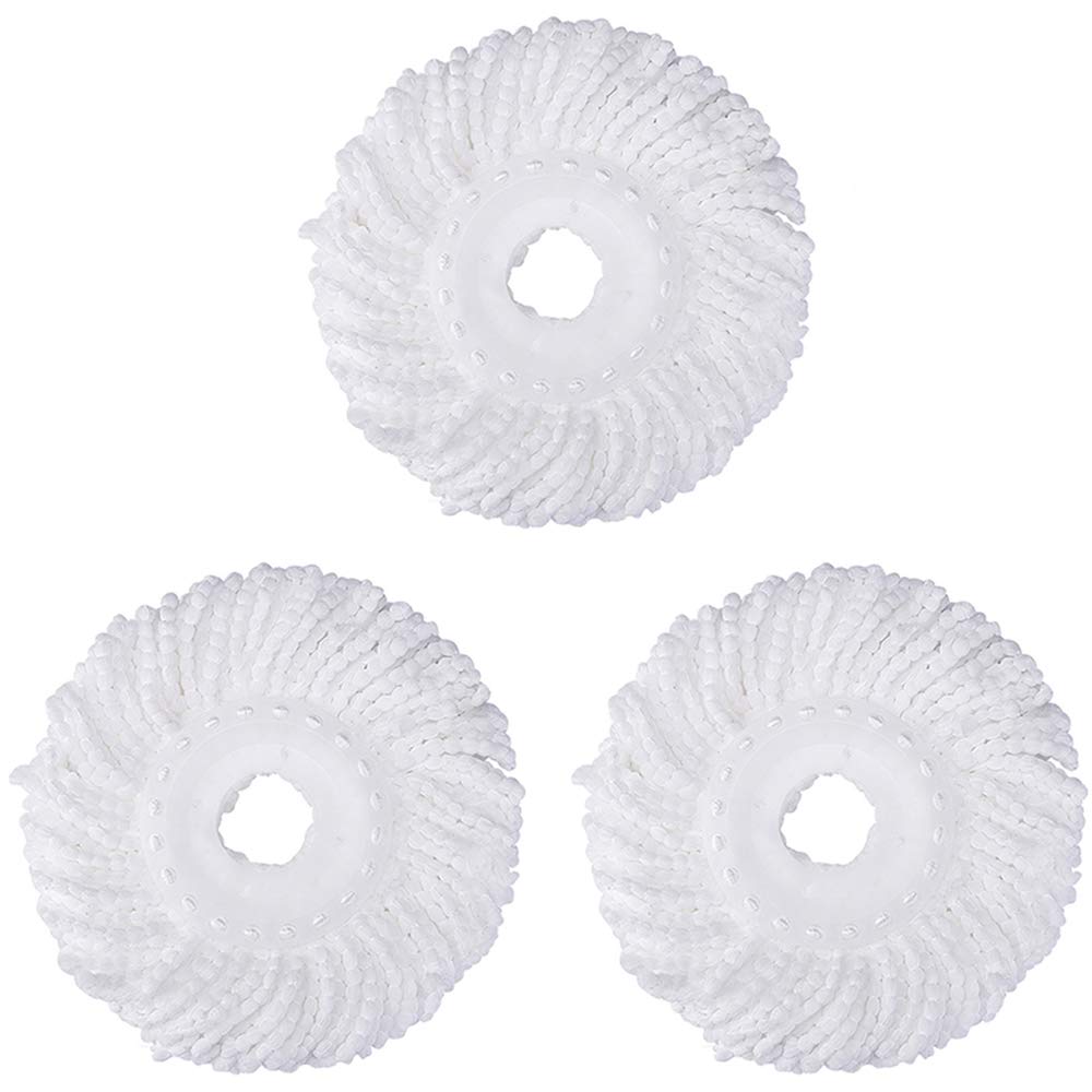 Photo 1 of 3 Pack Mop Head Replacement Spin Mop Replacement Head Microfiber Spin Mop Refills Easy Cleaning Round Shape Standard Size