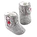 LIVEBOX Baby Cotton Knit Premium Soft Sole Anti-Slip Mid Calf Warm Winter Infant Prewalker Toddler Boots (S: 0~6 months)