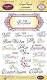 Justrite 20-Piece Papercraft Clear Stamp Set, 4 by 6-Inch, Large Elegant Sentiments