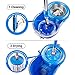 Masthome Mop and Bucket with Wringer Set, Spin Mop and Bucket On Wheels with 5 Microfiber Mop Heads and 1 Floor Brush Head, Self Wringing Mop for Floor Cleaning, 12L