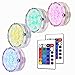 Litake Submersible LED Lights, RGB Multi Color Waterproof Pool Lights Remote Control Battery Powered Vase Lights for Fountain Pool Hot Tub Wedding Pond Decoration Centerpieces Vase Party - 4 Packs
