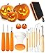 Diravo Kit-Includes 12 10 Stencils Heavy Duty Stainless Steel Tool Set, Used As a Carving Knife for Pumpkin Halloween Decoration, one size, Yellow-12pcs