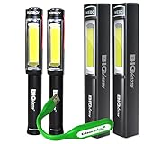 2 PACK Nebo 6306 Big Larry 400 lumen Flashlight Super Bright COB LED Magnetic Worklight with EdisonBright USB powered reading light bundle