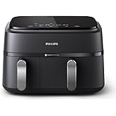 Philips Dual Basket Air Fryer 3000 Series, 8-in-1 functions, 9L, 2 Drawers, Auto-sync Cooking Time, 90% Less Fat, Rapid Air T