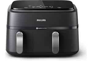 Philips Dual Basket Air Fryer 3000 Series, 8-in-1 functions, 9L, 2 Drawers, Auto-sync Cooking Time, 90% Less Fat, Rapid Air T