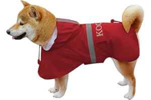 KOOGAL Dog Rain Coats for Small and Medium Dogs Waterproof, Raincoat Apparel Poncho Waterproof Dog Clothes Pet Jacket Dog Raincoats Jacket for Small Sized Dogs (Red,2XL)