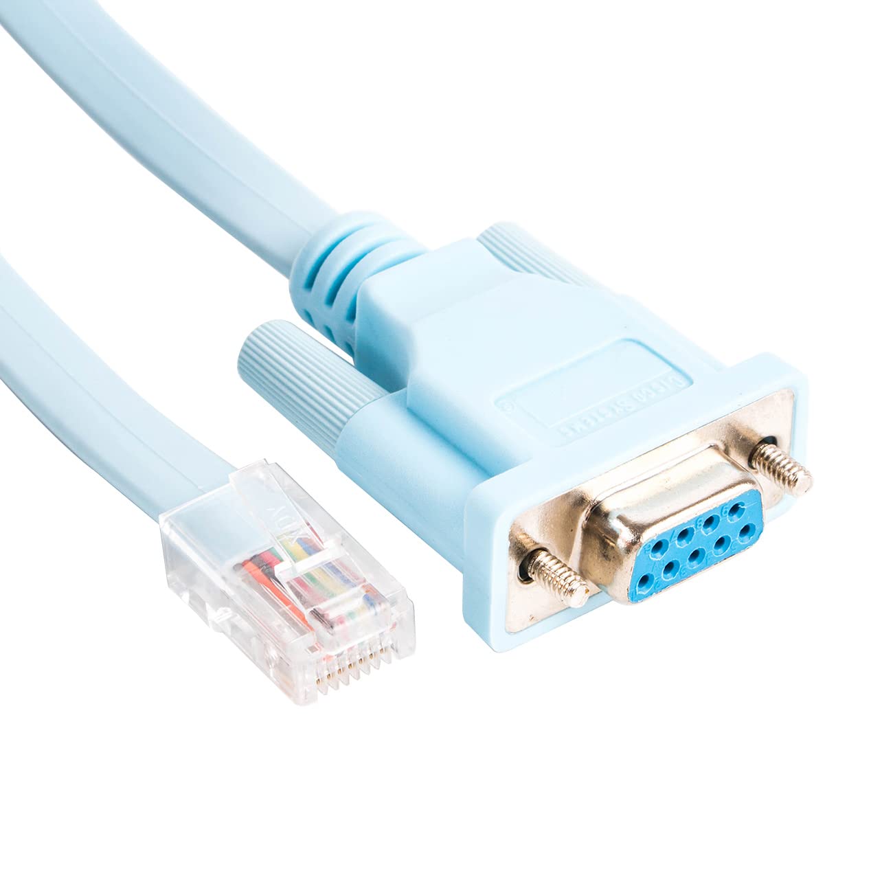 DB9 RJ45 Console Rollover Cable USB RS232 to RJ45 Cab Router Console for Cisco Huawei etc (RJ45 DB9 BLUE)
