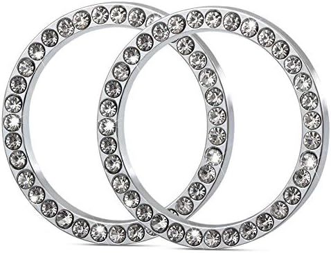 2Pcs Car Decor Crystal Rhinestone, Auto Engine Start Stop Decoration Crystal Interior Ring for toyota tacoma Tundra Corolla Avalon Land Cruiser Hilux Sienna Prius Camry Rav 4 Highlander,etc All Models